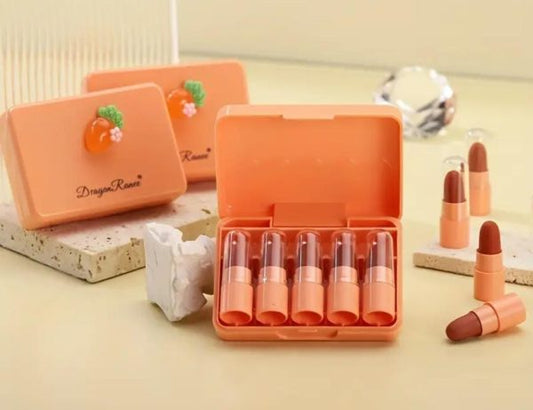 Dragon Ranee Mini Lipstick Set – 5 PCS – Carrot Extract Formula