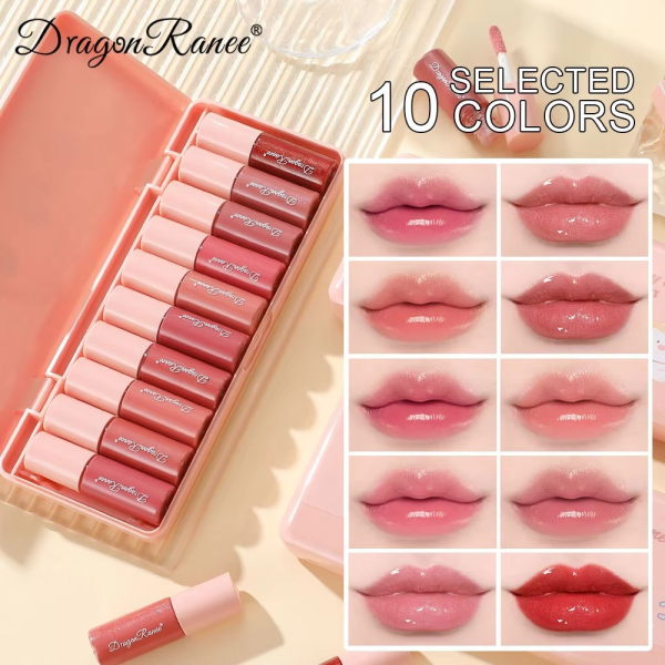 Dragon Ranee – 10 Mini Cartoon Mirror Lip Gloss Set