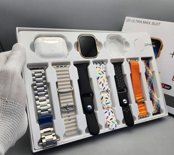 20 Ultra Max Suit Smart Watch 10 In 1 Box 2.3inch Large Screen With 7 Strips Smartwatch With Airpords2
