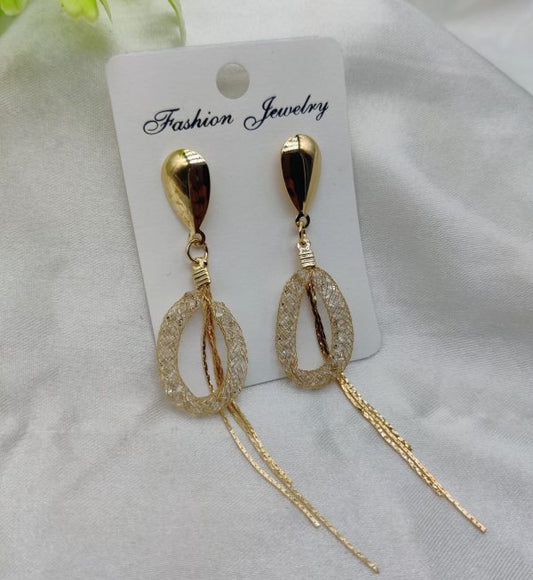 Golden Heart Hoop Earrings – Elegant Sparkle