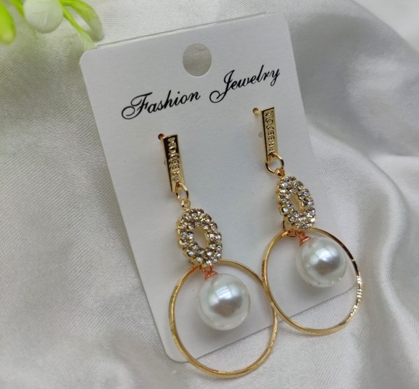 Imported Elegant Pearl Hoop Earrings | Luxe Fashion Jewelry