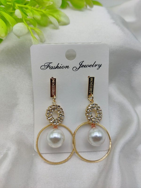 Imported Elegant Pearl Hoop Earrings | Luxe Fashion Jewelry