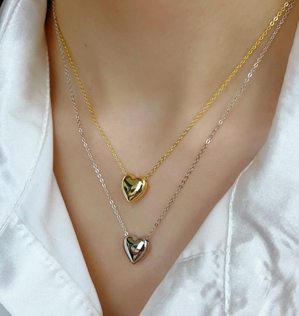 Stainless Steel Heart Shape Necklace | Love Heart Pendant Necklace