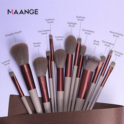 13 Pcs Professional Makeup Brushes Set Travel Portable Soft Makeup Brushes