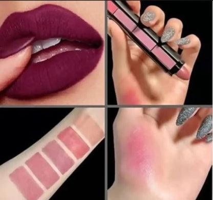 5 In 1 Huda Beauty Lipstick Nude Shades Matte Lipsticks Waterproof