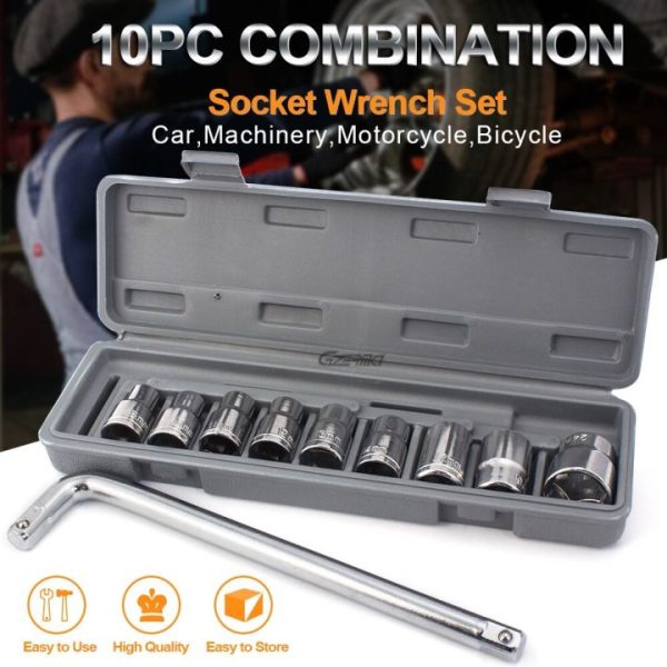 CTW Hand Tools 10-Piece Ratchet Socket Set – Durable Stainless Steel | For Car, Machine & Home Repairs