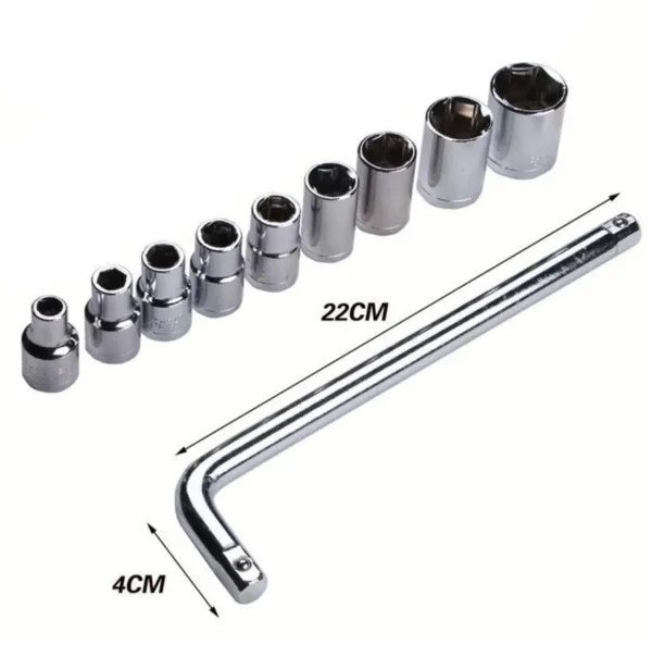 CTW Hand Tools 10-Piece Ratchet Socket Set – Durable Stainless Steel | For Car, Machine & Home Repairs