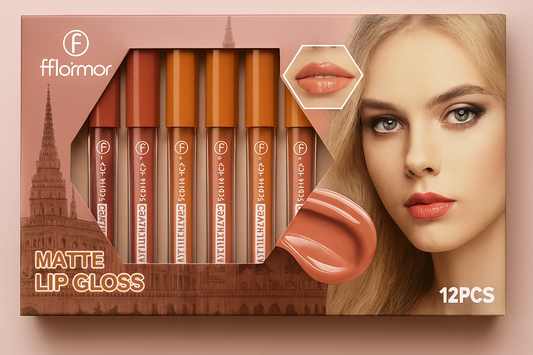 Nude Shades High Pigmented Lipgloss – Set of 6 & 12 Creamy Long-Lasting Glosses | Moisturizing, Smooth Finish & Everyday Wear