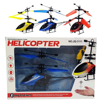 Hand-Controlled LED Flying Helicopter Toy – Safe, Fun & Rechargeable