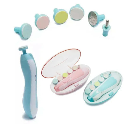 👶 Baby Electric Nail Trimmer – 6-in-1 Manicure Set with LED Light | Safe, Silent & Gentle for Newborns to Adults