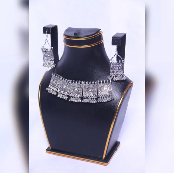 Afghani Antique Choker Necklace With Earrings For Women