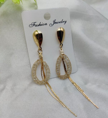 Golden Heart Hoop Earrings – Elegant Sparkle