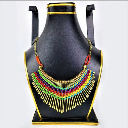 Multi And Black Color Choker Necklace For Women