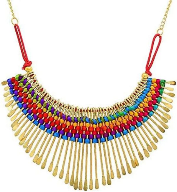 Multi And Black Color Choker Necklace For Women