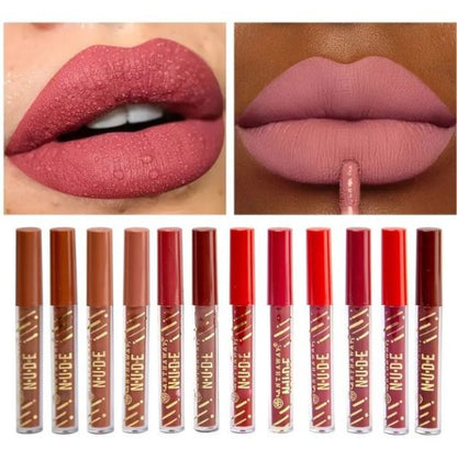 Nude Redish Shades Lipgloss- Pack Of 12 Waterproof