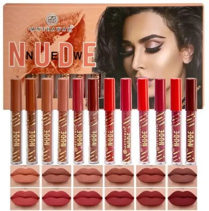 Nude Redish Shades Lipgloss- Pack Of 12 Waterproof