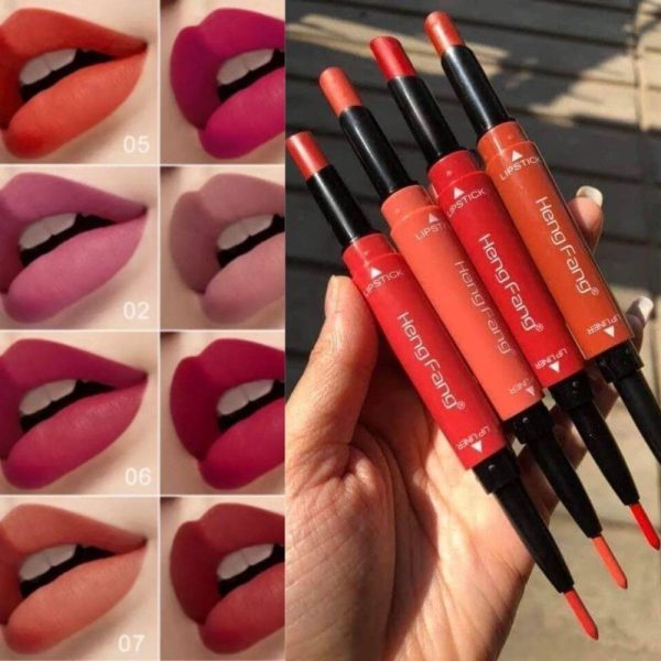 Pack Of 8 2-in-1 Matte Lipstick And Lip Liner Set, Waterproof Long Lasting
