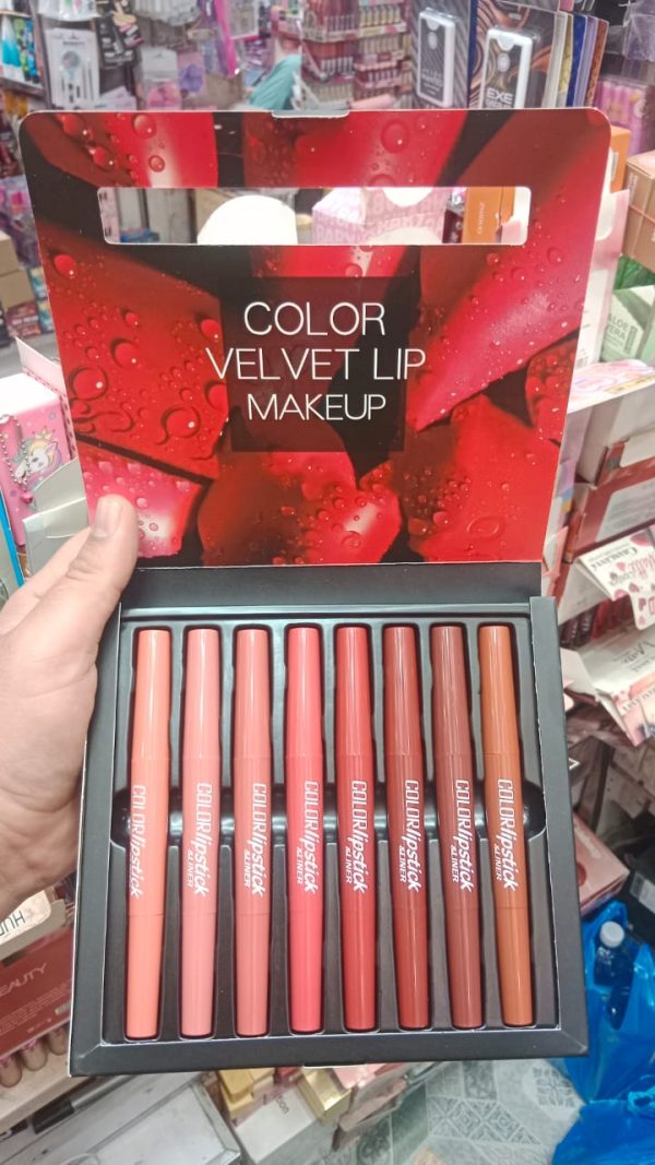 Pack Of 8 2-in-1 Matte Lipstick And Lip Liner Set, Waterproof Long Lasting