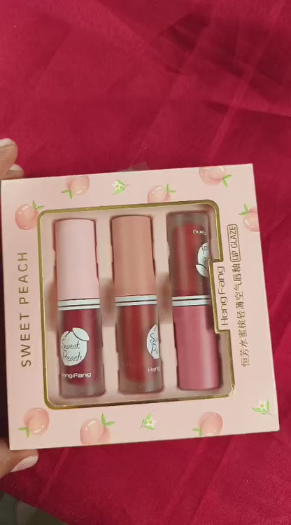 Dragon Ranee – 3pcs Fruit Velvet Matte Waterproof Lip gloss Set
