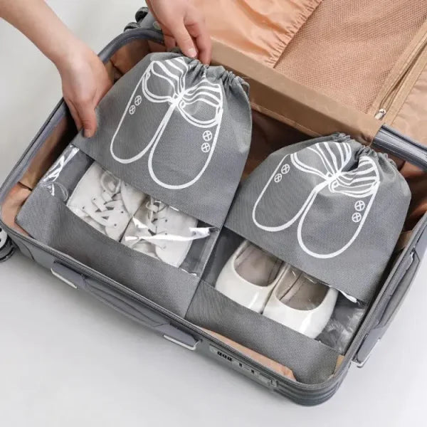 Shoe Storage Bag Dust-proof Waterproof Transparent Non Woven Fabric Shoe Tote