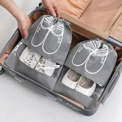 Shoe Storage Bag Dust-proof Waterproof Transparent Non Woven Fabric Shoe Tote