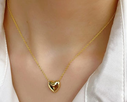 Stainless Steel Heart Shape Necklace |  Love Heart Pendant Necklace