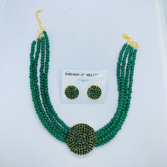 Stylish Pearls Necklace Set Stud With Earrings For Girls