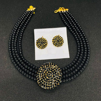 Stylish Pearls Necklace Set Stud With Earrings For Girls
