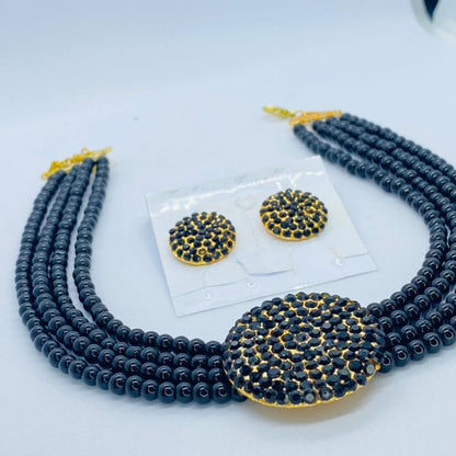Stylish Pearls Necklace Set Stud With Earrings For Girls