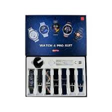 Watch 4 Pro Suit 8-in-1 Smartwatch Set – Full Fitness & Lifestyle Package With Multiple Accessories